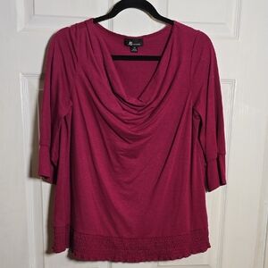AB Studio M Medium Berry Cowl Neck Blouse